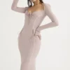 Ophelia Crystal Cutout Midi Dress Ophelia Crystal Cutout Midi Dress