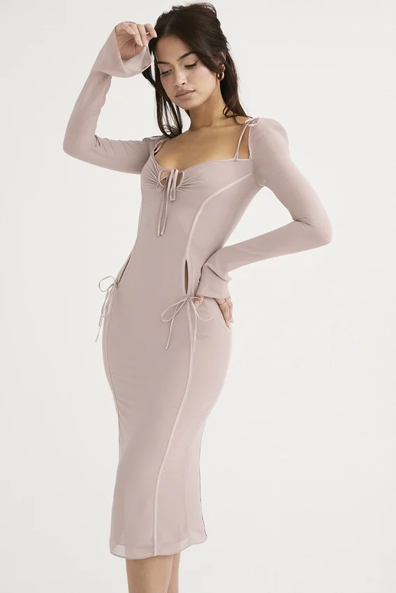 Ophelia Crystal Cutout Midi Dress Ophelia Crystal Cutout Midi Dress