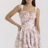 Ophelia Pink Ribbon Print Dress with Bloomers Ophelia Pink Ribbon Print Dress with Bloomers