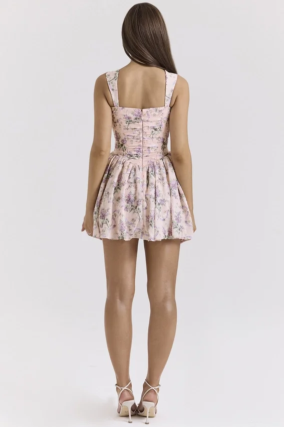 Ophelia Pink Ribbon Print Dress with Bloomers Ophelia Pink Ribbon Print Dress with Bloomers
