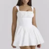 Ophelia White Cotton Mini Dress With Bloomers
