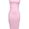 Ophelle Pink Jacquard Lace Up Bodycon Midi Dress Ophelle Pink Jacquard Lace Up Bodycon Midi Dress