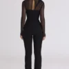 Orelia Black Draped Mesh Bodysuit Orelia Black Draped Mesh Bodysuit