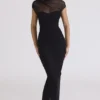 Orelia Black Draped Mesh Maxi Dress Orelia Black Draped Mesh Maxi Dress