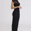 Orelia Black Draped Mesh Maxi Dress Orelia Black Draped Mesh Maxi Dress