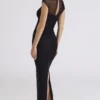 Orelia Black Draped Mesh Maxi Dress Orelia Black Draped Mesh Maxi Dress
