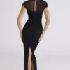Orelia Black Draped Mesh Maxi Dress Orelia Black Draped Mesh Maxi Dress