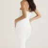 Oriana White Ribbed Knit Strapless Midi Dress Oriana White Ribbed Knit Strapless Midi Dress