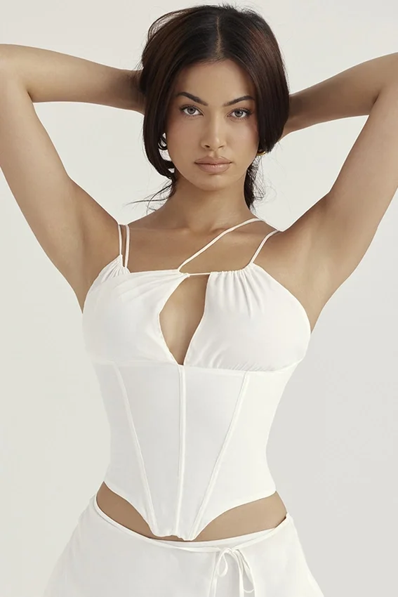 Orla White Chiffon Strappy Corset Orla White Chiffon Strappy Corset