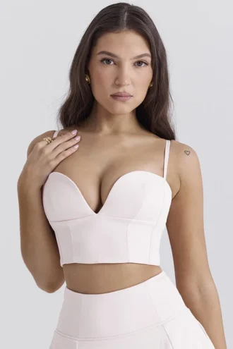 Pabla Ballerina Pink Cropped Bralette Top Pabla Ballerina Pink Cropped Bralette Top