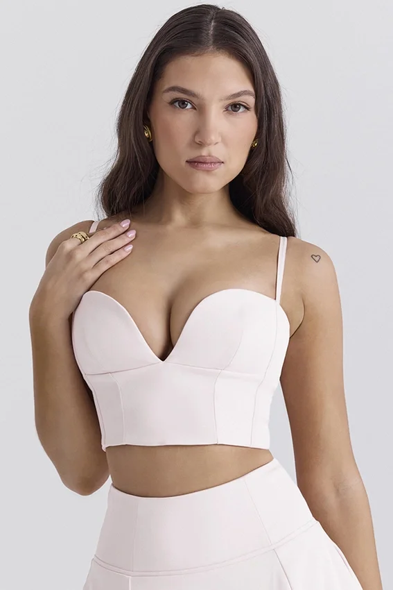 Pabla Ballerina Pink Cropped Bralette Top Pabla Ballerina Pink Cropped Bralette Top
