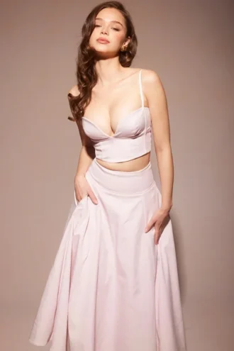 Pabla Ballerina Pink Cropped Bralette Top Pabla Ballerina Pink Cropped Bralette Top