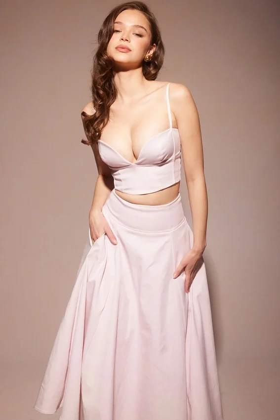 Pabla Ballerina Pink Cropped Bralette Top Pabla Ballerina Pink Cropped Bralette Top