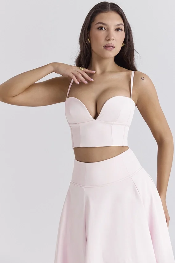 Pabla Ballerina Pink Cropped Bralette Top Pabla Ballerina Pink Cropped Bralette Top