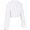 Palmer White Plunge Blouson Top