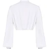 Palmer White Plunge Blouson Top