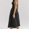 Paloma Black Satin Twist Strap Midi Dress Paloma Black Satin Twist Strap Midi Dress