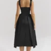 Paloma Black Satin Twist Strap Midi Dress Paloma Black Satin Twist Strap Midi Dress