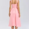 Paloma Peach Satin Pleated Midi Dress Paloma Peach Satin Pleated Midi Dress