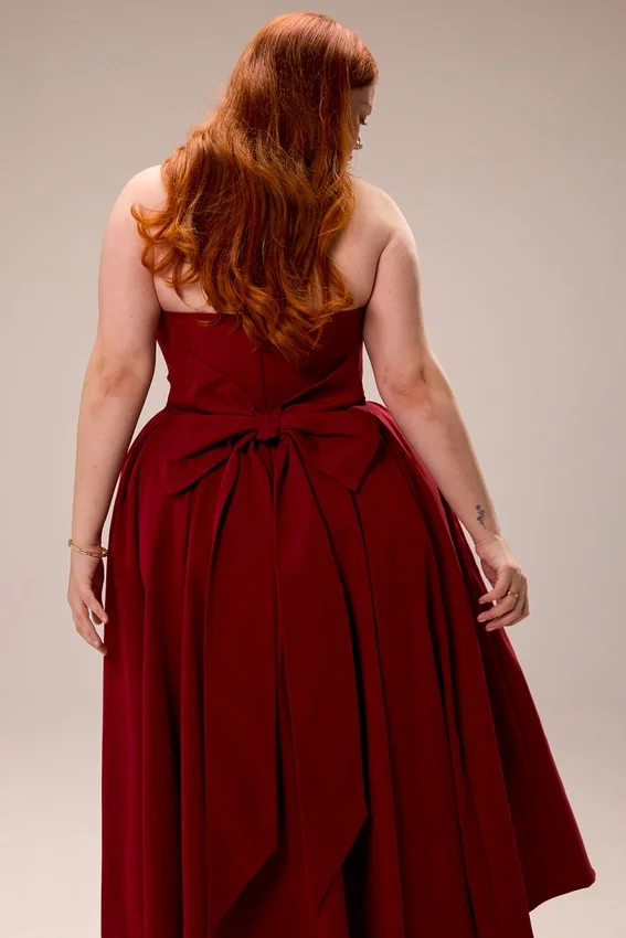Pandora Berry Strapless Detachable Bow Midi Dress Pandora Berry Strapless Detachable Bow Midi Dress