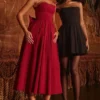 Pandora Berry Strapless Detachable Bow Midi Dress Pandora Berry Strapless Detachable Bow Midi Dress