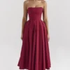 Pandora Berry Strapless Detachable Bow Midi Dress Pandora Berry Strapless Detachable Bow Midi Dress