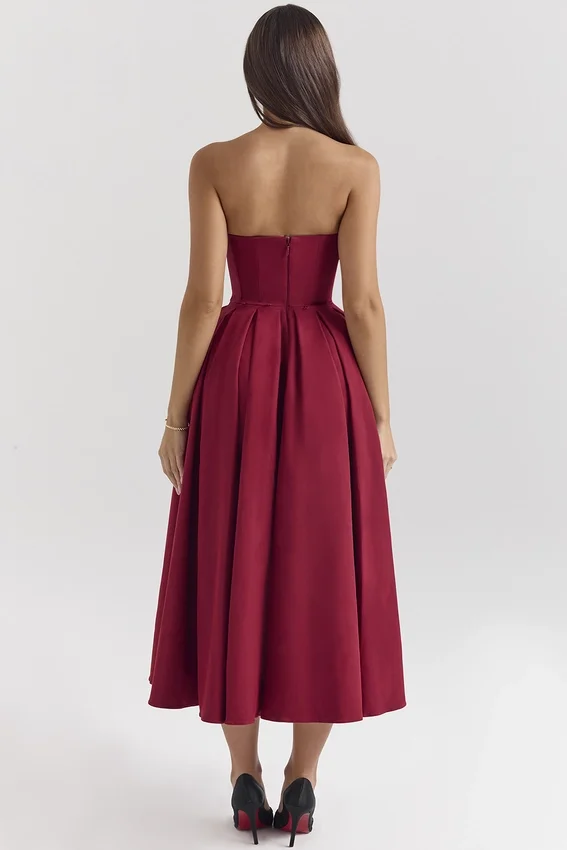 Pandora Berry Strapless Detachable Bow Midi Dress Pandora Berry Strapless Detachable Bow Midi Dress