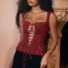 Parisa Merlot Floral Corset Parisa Merlot Floral Corset