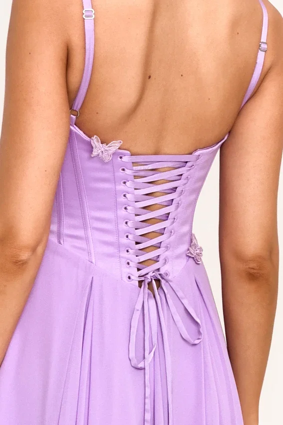 Pascha Orchid Butterfly Corset Maxi Dress Pascha Orchid Butterfly Corset Maxi Dress