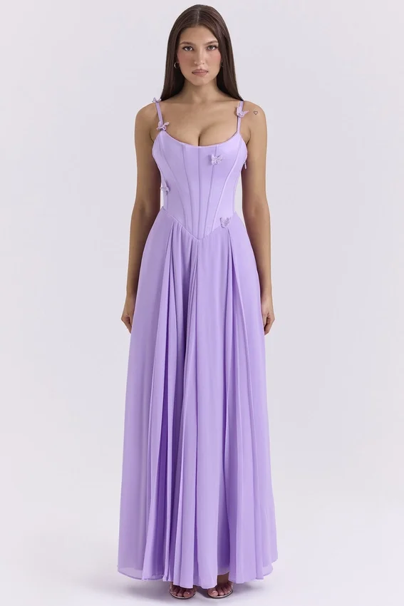 Pascha Orchid Butterfly Corset Maxi Dress Pascha Orchid Butterfly Corset Maxi Dress