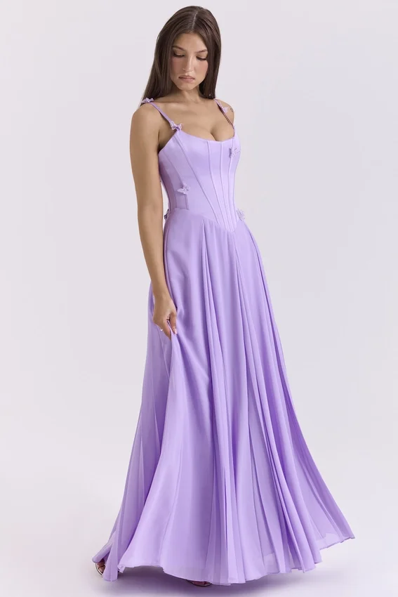 Pascha Orchid Butterfly Corset Maxi Dress Pascha Orchid Butterfly Corset Maxi Dress