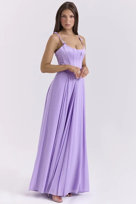 Pascha Orchid Butterfly Corset Maxi Dress Pascha Orchid Butterfly Corset Maxi Dress