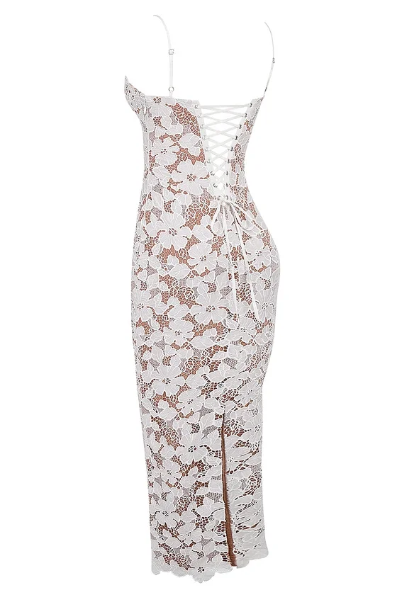 Pearl White Floral Embroidered Maxi Dress Pearl White Floral Embroidered Maxi Dress