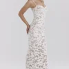Pearl White Floral Embroidered Maxi Dress Pearl White Floral Embroidered Maxi Dress