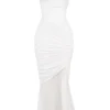 Pearla Ivory Ruched Maxi Dress