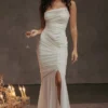 Pearla Ivory Ruched Maxi Dress