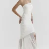 Pearla Ivory Ruched Maxi Dress