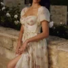 Penelope Ivory Vintage Rose Print Chiffon Midi Dress Penelope Ivory Vintage Rose Print Chiffon Midi Dress