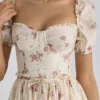 Penelope Ivory Vintage Rose Print Chiffon Midi Dress Penelope Ivory Vintage Rose Print Chiffon Midi Dress
