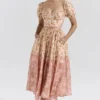 Penelope Peach Poppy Print Puff Sleeve Midi Sundress Penelope Peach Poppy Print Puff Sleeve Midi Sundress