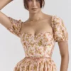 Penelope Peach Poppy Print Puff Sleeve Midi Sundress Penelope Peach Poppy Print Puff Sleeve Midi Sundress
