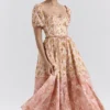 Penelope Peach Poppy Print Puff Sleeve Midi Sundress Penelope Peach Poppy Print Puff Sleeve Midi Sundress