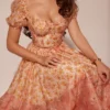 Penelope Peach Poppy Print Puff Sleeve Midi Sundress Penelope Peach Poppy Print Puff Sleeve Midi Sundress
