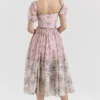 Penelope Pink Floral Chiffon Midi Dress Penelope Pink Floral Chiffon Midi Dress