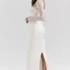 Perdi Vintage Ivory Satin Maxi Dress Perdi Vintage Ivory Satin Maxi Dress