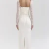 Perdi Vintage Ivory Satin Maxi Dress Perdi Vintage Ivory Satin Maxi Dress