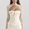 Perdita Ivory Metallic Jacquard Corset & Bolero