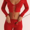 Perla Cherry Ribbed Knit Top