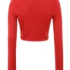 Perla Cherry Ribbed Knit Top