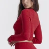 Perla Cherry Ribbed Knit Top